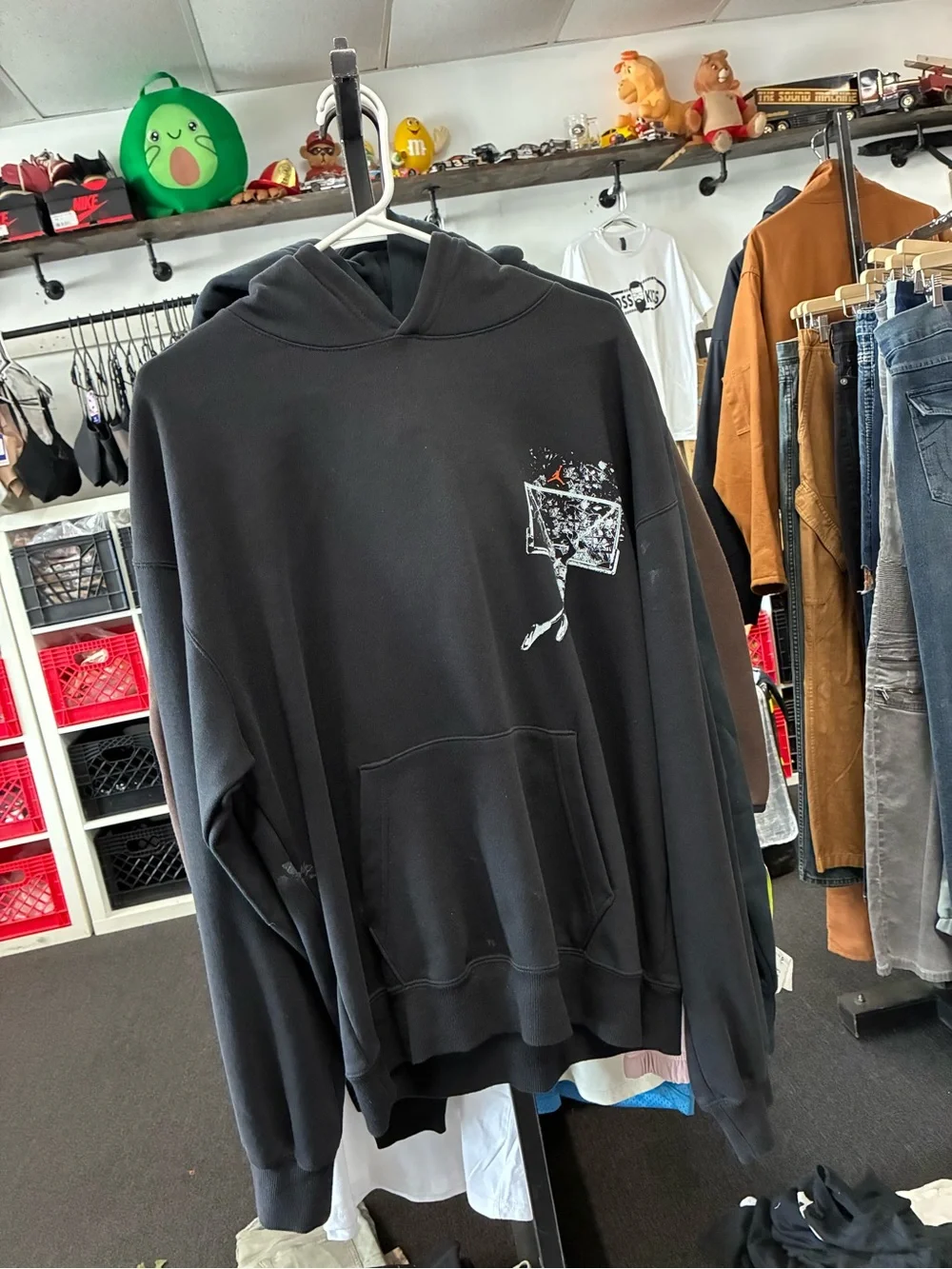 Jordan Sweatshirt Men’s Black Brooklyn Fleece Hoodie Sweater Nike Air SZ SM Used